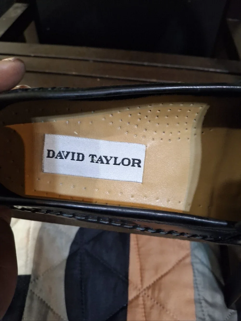 David Taylor Black Leather Tassel Kiltie Loafers